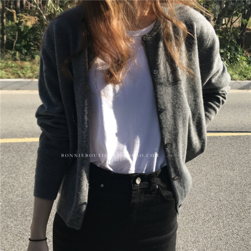 Korean style knitwear hot style thickened air-conditioning sweater cardigan women's autumn and winter new long-sleeved lazy style sweater jacket