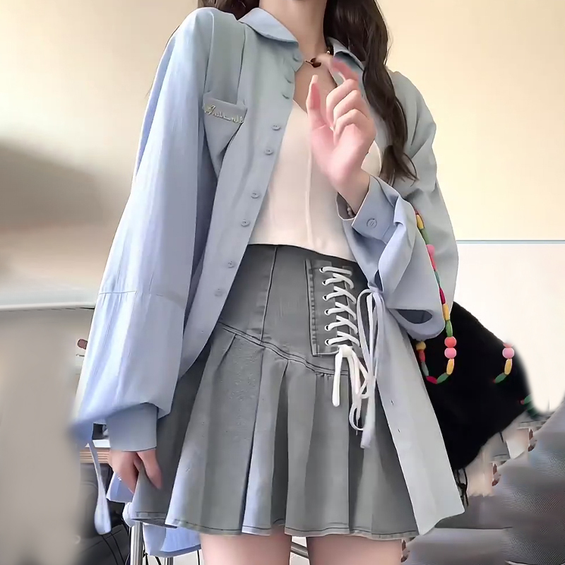 French sun protection long-sleeved shirt jacket women's new shirt temperament small shirt top design niche