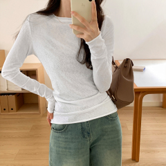 Thin pure lust hottie long-sleeved T-shirt women's early autumn new versatile bottoming shirt slim fit top