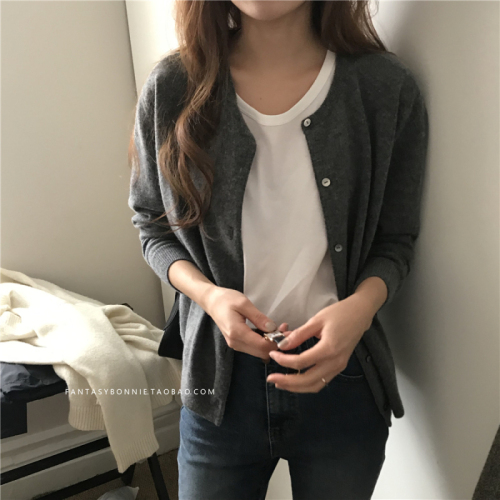 Korean style knitwear hot style thickened air-conditioning sweater cardigan women's autumn and winter new long-sleeved lazy style sweater jacket