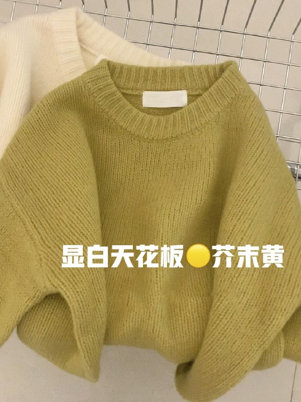 New raccoon velvet sweater for women in autumn and winter, high-end soft and glutinous milky bottoming sweater