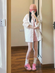 2024 new style for small people with a complete set of fashionable Korean playful and lively dresses and two-piece suits