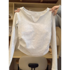 260 Free Cut Korean Waist Bottoming Shirt Women's Long Sleeve T-Shirt Versatile Top Ins Trend