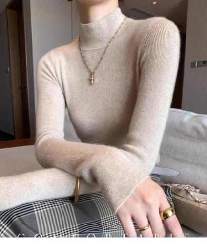 Ordos cashmere sweater women's half turtleneck slim-fitting wool bottoming sweater with sweater autumn and winter style