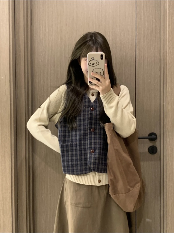 Gray green retro skirt for women 3 new style work style pure cotton high waist a line skirt for pear shaped body