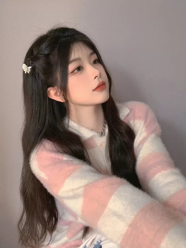 POLO collar sweater for women in fall and winter, loose, lazy, retro, Japanese style, sweet design, niche knitted sweater