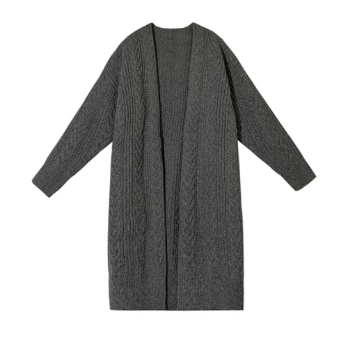 New Knitted Cardigan Jacket Women's Long Twist Sweater New Korean Style Loose Lazy Style Retro Versatile