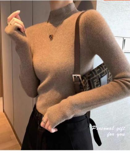 Ordos cashmere sweater women's half turtleneck slim-fitting wool bottoming sweater with sweater autumn and winter style