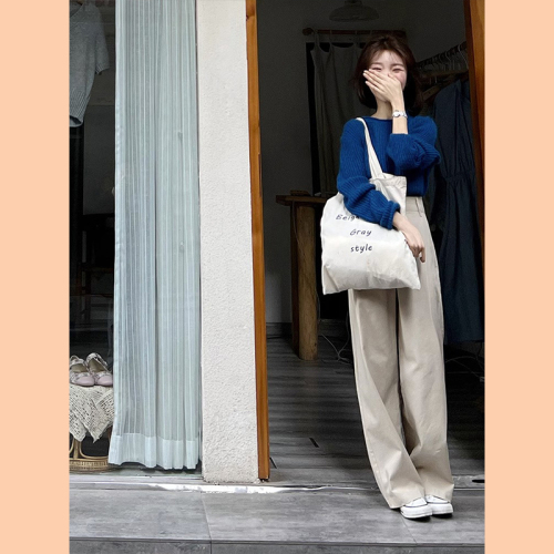 American casual Yamamoto wide-leg pants for women, new hot style, autumn, small, high-waisted, long pants, loose for women