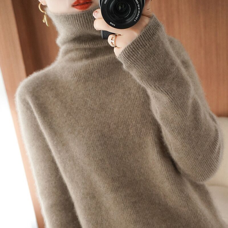 Cashmere sweater women's autumn and winter new temperament versatile pullover thickened loose sweater cardigan