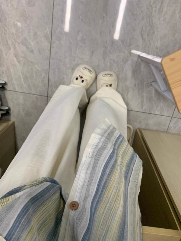 Milky White Yamamoto Pants Women's Summer New High Waist Draping Lazy Wide Leg Pants Small Straight Casual Pants