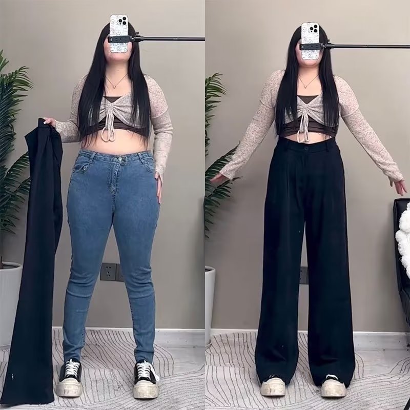 ins female Japanese fashion trend lazy Harajuku literary new temperament casual pants high waist versatile simple fashion