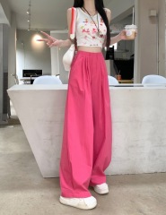 Sweet high-waisted slimming versatile casual pants loose drapey wide-leg trousers for women