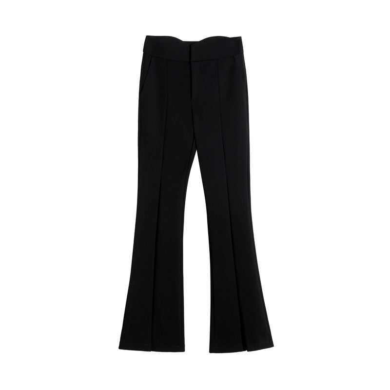 Spring new style twill cotton bootcut pants stretch wide leg pants high waist flared casual pants for women
