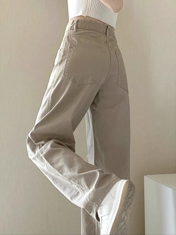 Khaki pants, pear-shaped body, thick legs, wide hips, straight jeans, plus size women with fat mm, slimming outfit