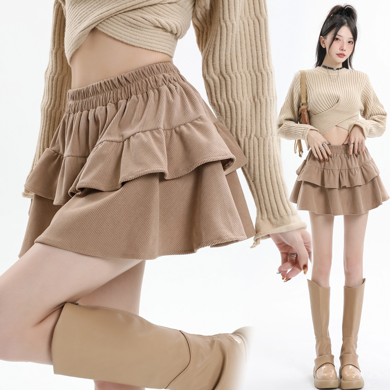 New autumn and winter corduroy skirts for girls, slim and versatile skirts that look stylish