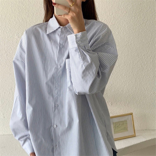 High-end petite French striped women's shirt top shirt chic niche