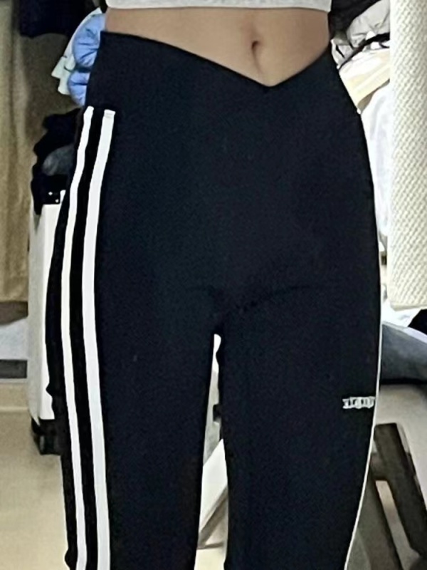 Original cloth rayon air layer hot girl striped sports bell-bottom pants for women spring and autumn high-waist slim slimming yoga pants