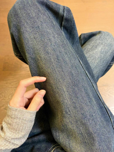 Mild-flare horseshoe jeans, niche retro high-waist slimming American wide-leg trousers