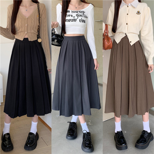 Plus size MM autumn and winter women's long and short suit skirt with high waist, slim and versatile skirt for women