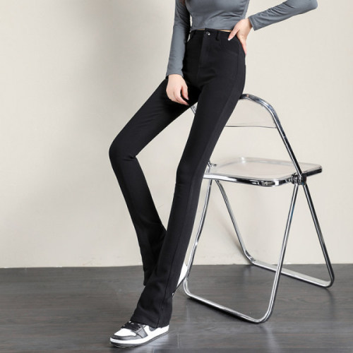 New style micro-flared horseshoe pants, high-waisted, tall, leg-lengthening, versatile casual pants for women