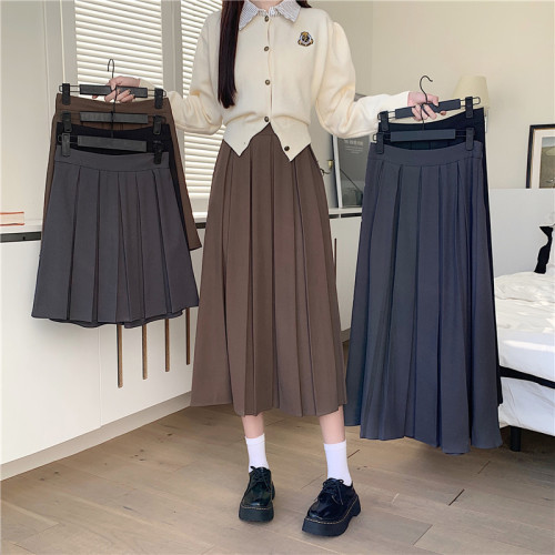 Plus size MM autumn and winter women's long and short suit skirt with high waist, slim and versatile skirt for women