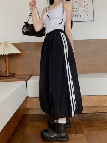 Design pleated workwear skirt 2024 new elastic waist drawstring skirt for women