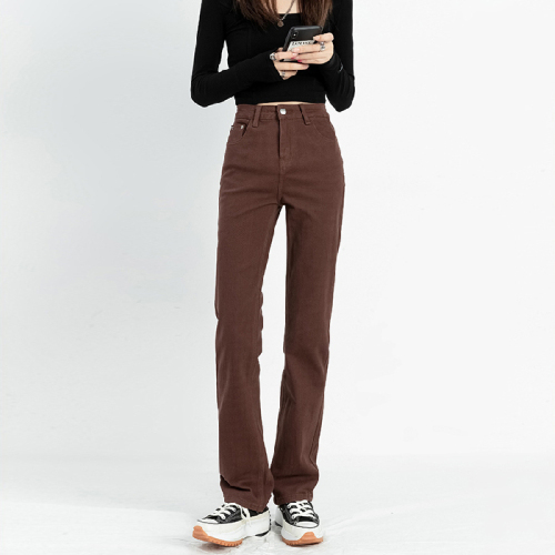 Spring and Autumn New Style Wide Leg Jeans Women's High Waist Fashion Straight Leg Loose Wide Leg Floor-Mopping Pants