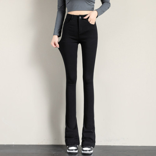 New style micro-flared horseshoe pants, high-waisted, tall, leg-lengthening, versatile casual pants for women