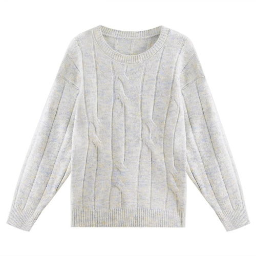 Japanese retro twist pullover sweater for women, autumn and winter design, niche loose outer top, lazy style for little people