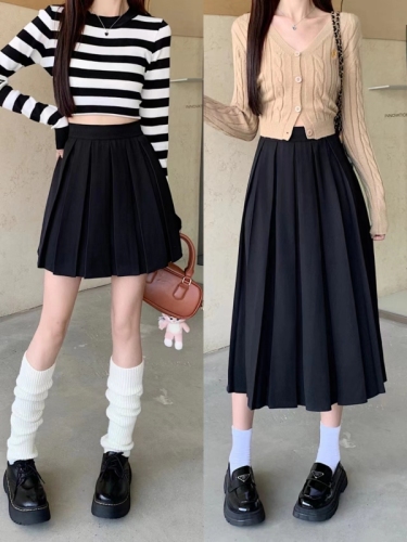 Plus size MM autumn and winter women's long and short suit skirt with high waist, slim and versatile skirt for women