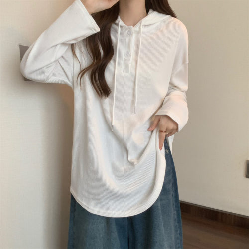 New retro design niche long-sleeved loose sweatshirt versatile slimming hooded top