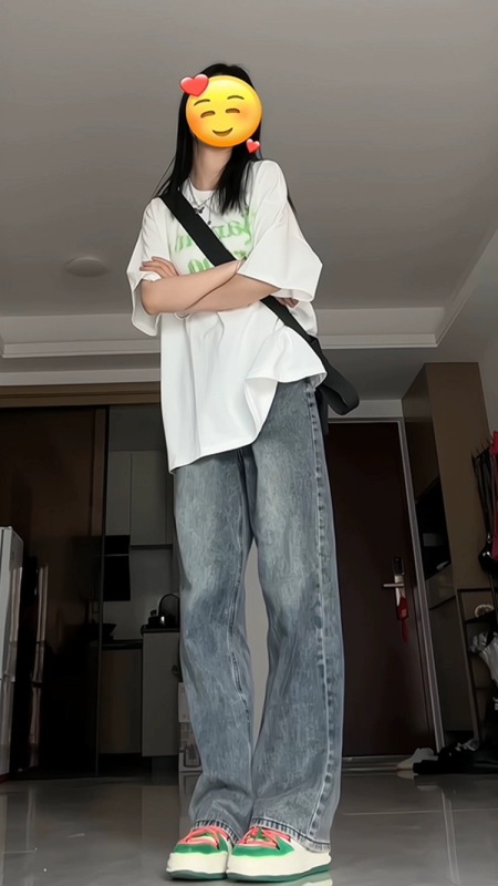 American Retro Blue Straight Jeans Women's Summer New Thin Loose Slim Narrow Wide Leg Floor-Mopping Pants