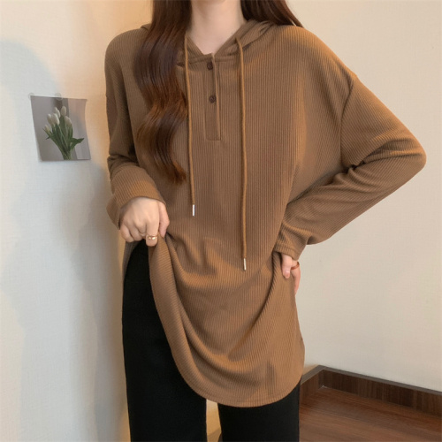 New retro design niche long-sleeved loose sweatshirt versatile slimming hooded top