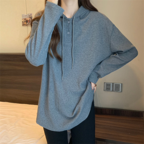 New retro design niche long-sleeved loose sweatshirt versatile slimming hooded top