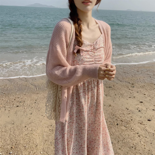 Spring and summer new style warm, soft, waxy and lazy style single-breasted mohair knitted cardigan thin sun protection shirt outer top