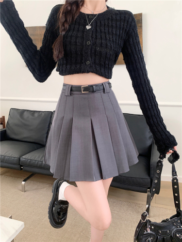 Korean style high waist skirt for women early autumn new design slimming pleated short skirt