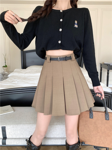 Korean style high waist skirt for women early autumn new design slimming pleated short skirt