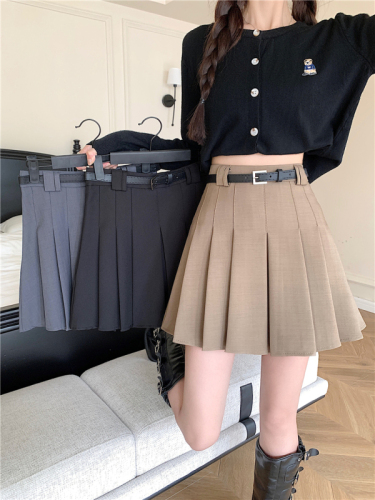 Korean style high waist skirt for women early autumn new design slimming pleated short skirt