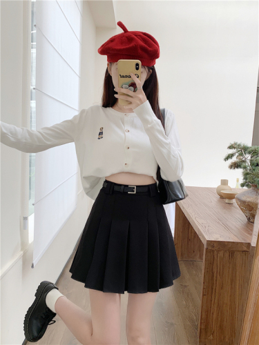 Korean style high waist skirt for women early autumn new design slimming pleated short skirt