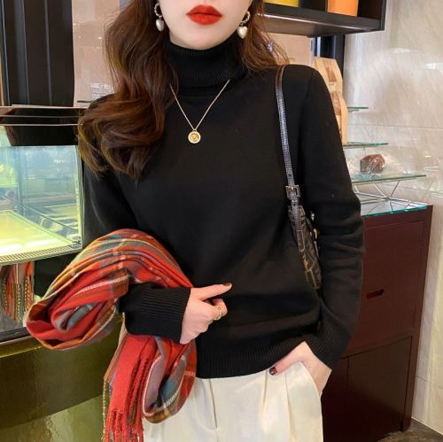 Women's new winter velvet thickened sweater turtleneck bottoming shirt with autumn and winter warm clothes and foreign style top