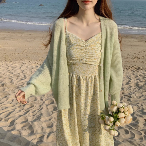 Spring and summer new style warm, soft, waxy and lazy style single-breasted mohair knitted cardigan thin sun protection shirt outer top