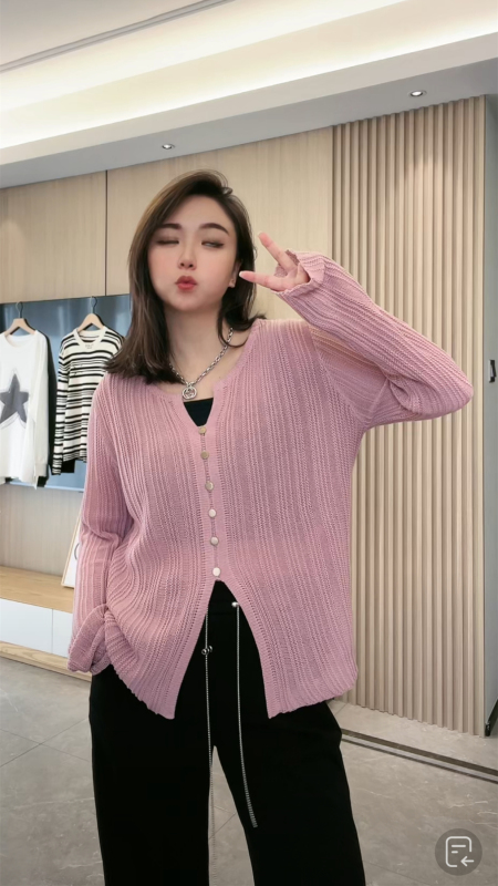 Miyejia metal buckle autumn sweater