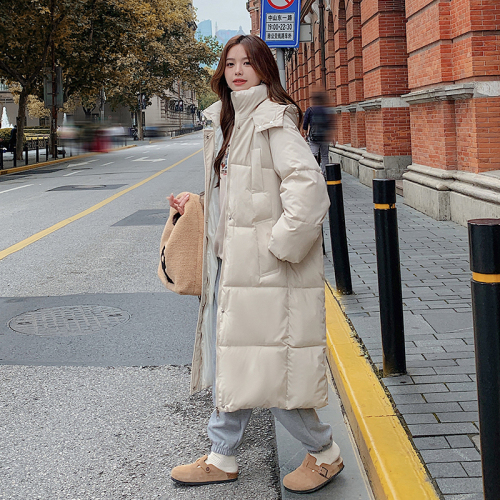 Korean style mid-length thickened small person loose fashionable Hong Kong style student down cotton jacket ins jacket