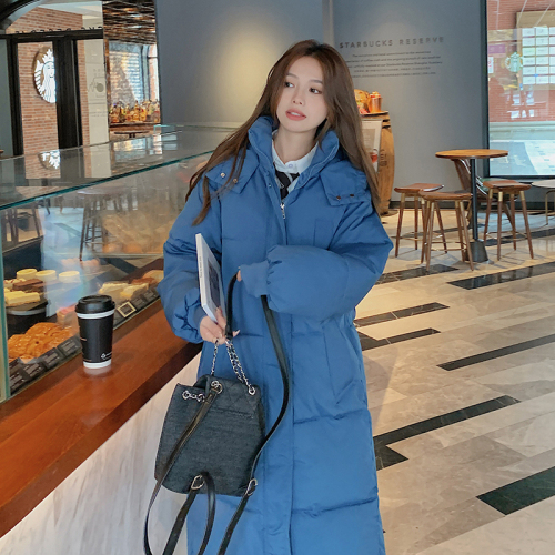 Korean style mid-length thickened small person loose fashionable Hong Kong style student down cotton jacket ins jacket