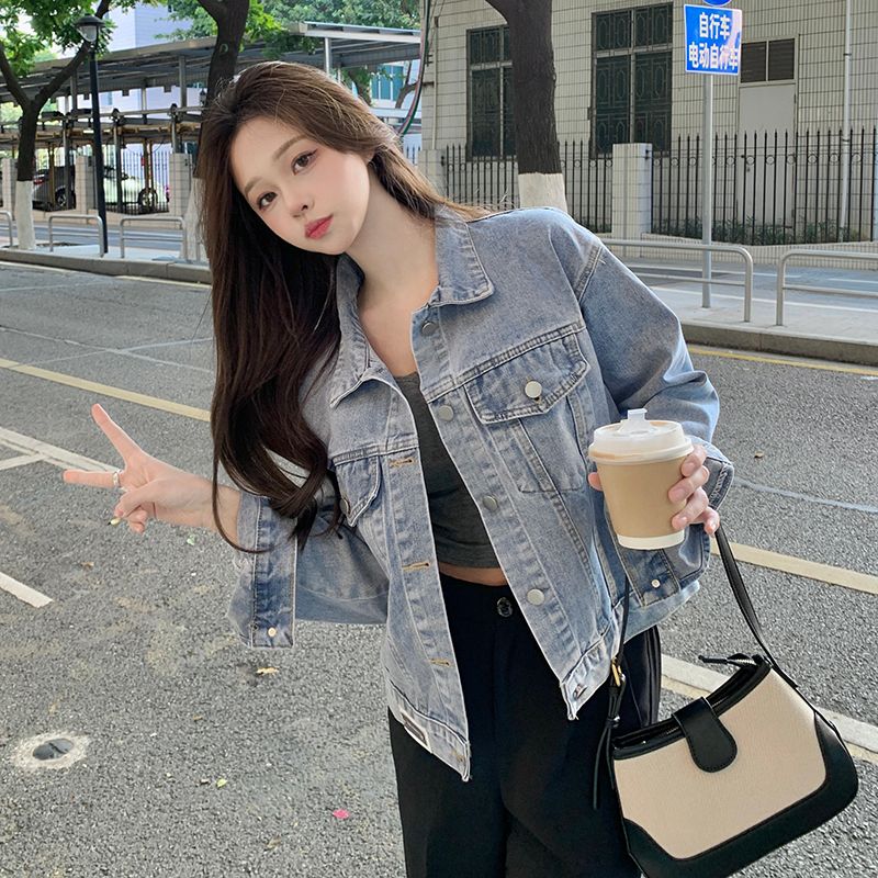 Denim jacket women's new style small retro Hong Kong style chic Korean style slim top jacket