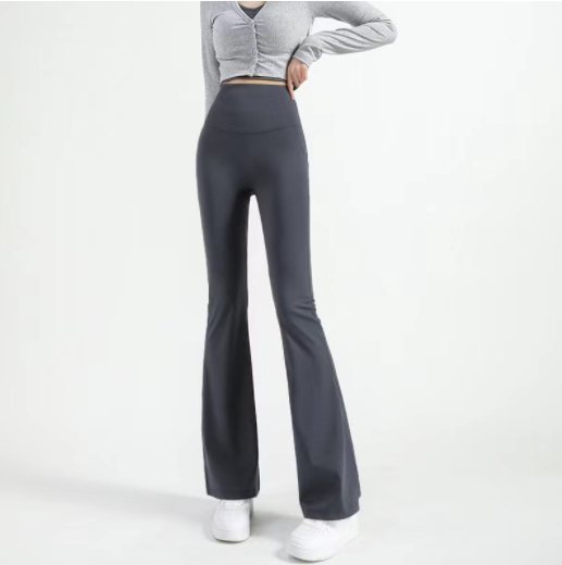 Thin, no-embarrassing line boot-cut pants for women, women's outer wear horse-shoe pants, high-waisted belly-control fitness boot-cut yoga pants
