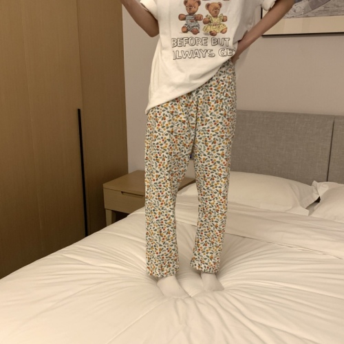 Pastoral style floral casual home pants and pajamas for women