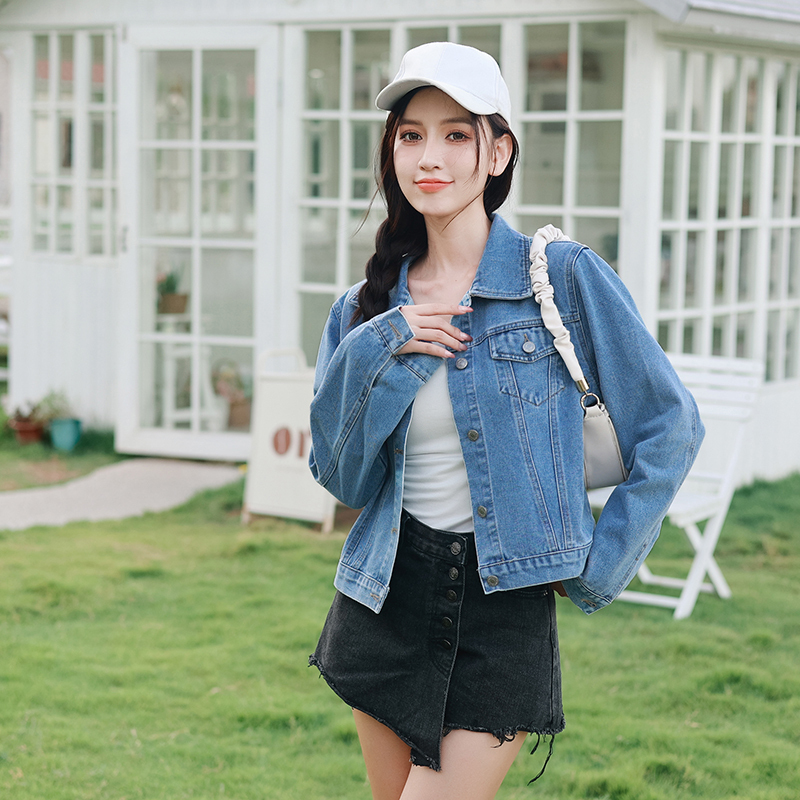 Denim jacket for women spring and autumn new style casual all-match small Korean style outer jacket top