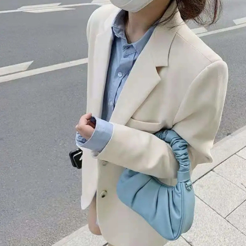Suit jacket for women 2024 spring and autumn casual new style loose and slim mid-length top small suit for women